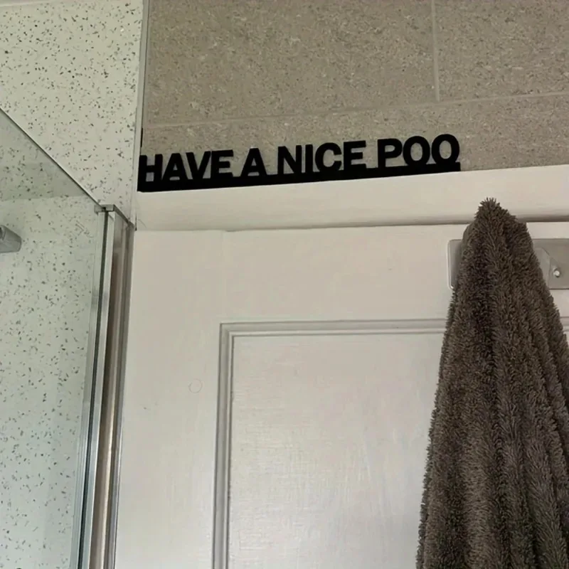 Letrero acrílico para puerta "Have A Nice Poo", arte de pared con cita humorística, perfecto para baño y decoración del hogar, ideal para entradas