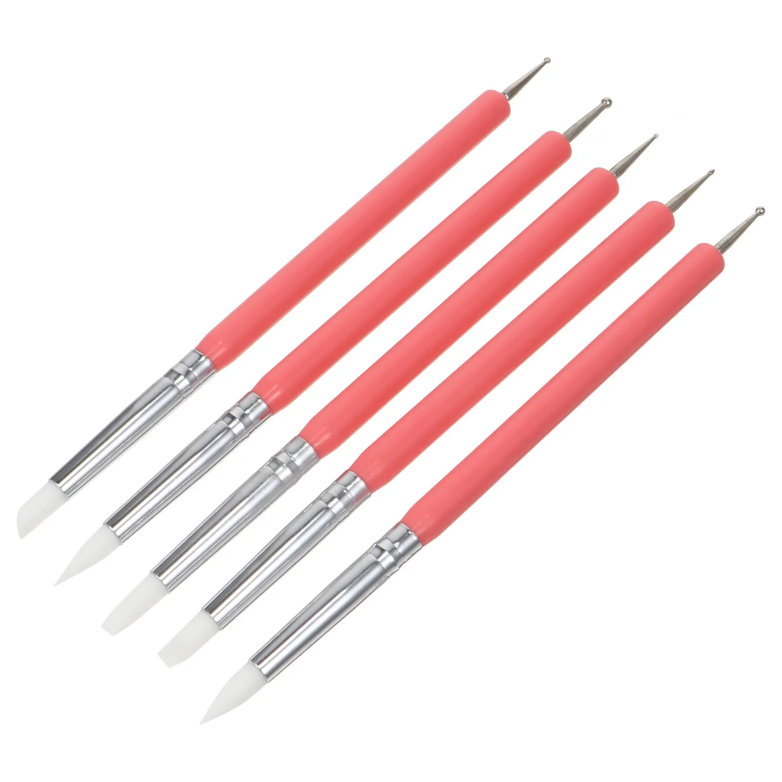 

Набор из 5 кистей для дизайна ногтей с двойной головкой, для УФ-геля, маникюра, салонов и домашнего использования, для натуральных и накладных ногтей