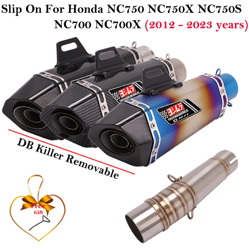 

For Honda NC700 NC700X NC750 NC750X NC750S 2012-2023 Motorcycle Yoshimura Exhaust Escape Muffler Mid Link Pipe Carbon DB Killer