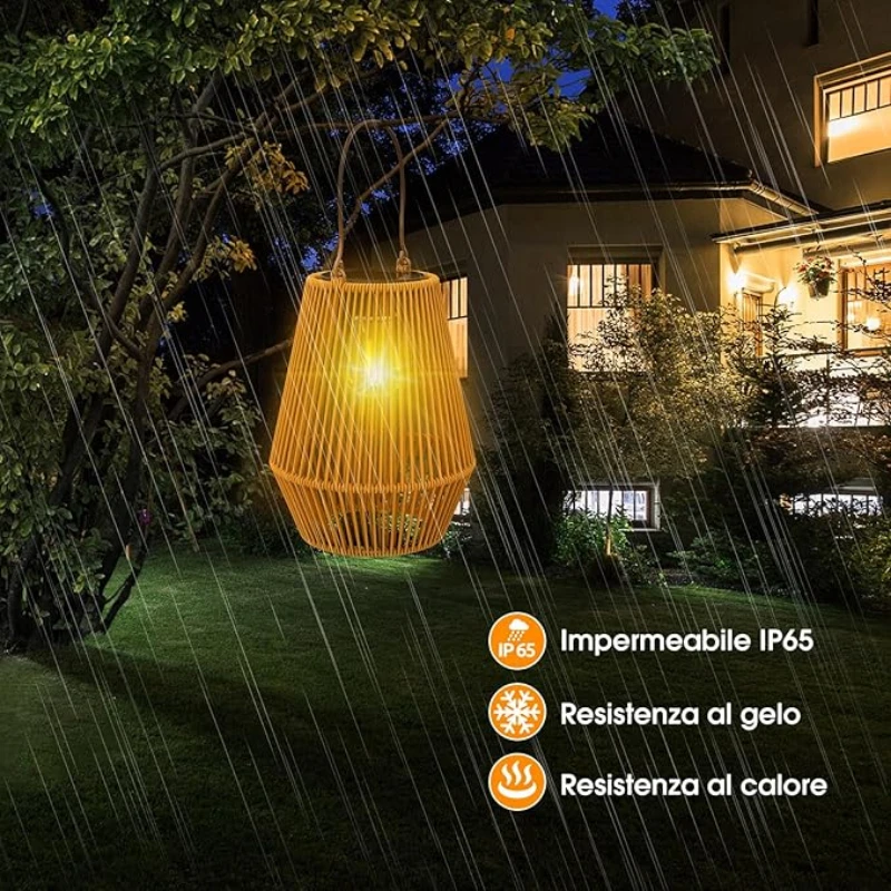 Luce solare impermeabile IP65, luce solare sospesa per esterni, adatta per luce solare da giardino, cortile, prato, decorazione della villa