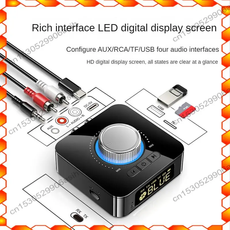 -AT52 1 Set Bluetooth Adapter Bluetooth 5.0 Audio Receiver Transmitter 2 In1 AUX Audio Adapter Converter