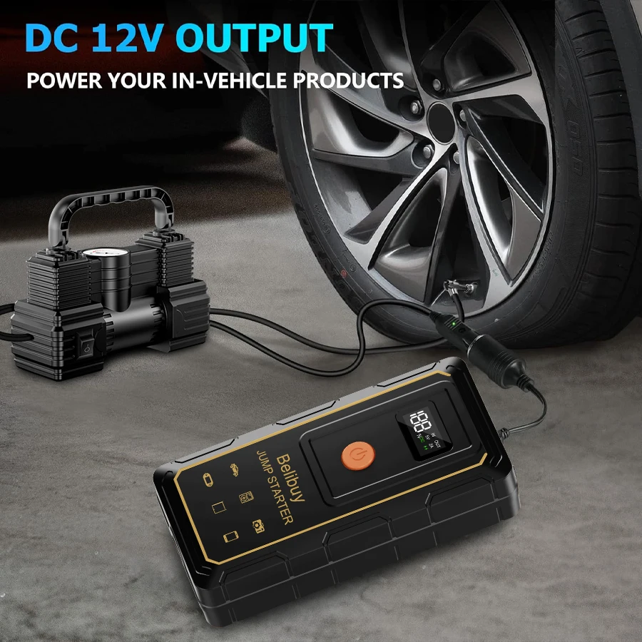 معزز بطارية السيارة قوي وحجم الجيب مع مخرج USB مزدوج وإضاءة SOS. كن جاهزًا لأي طوارئ!