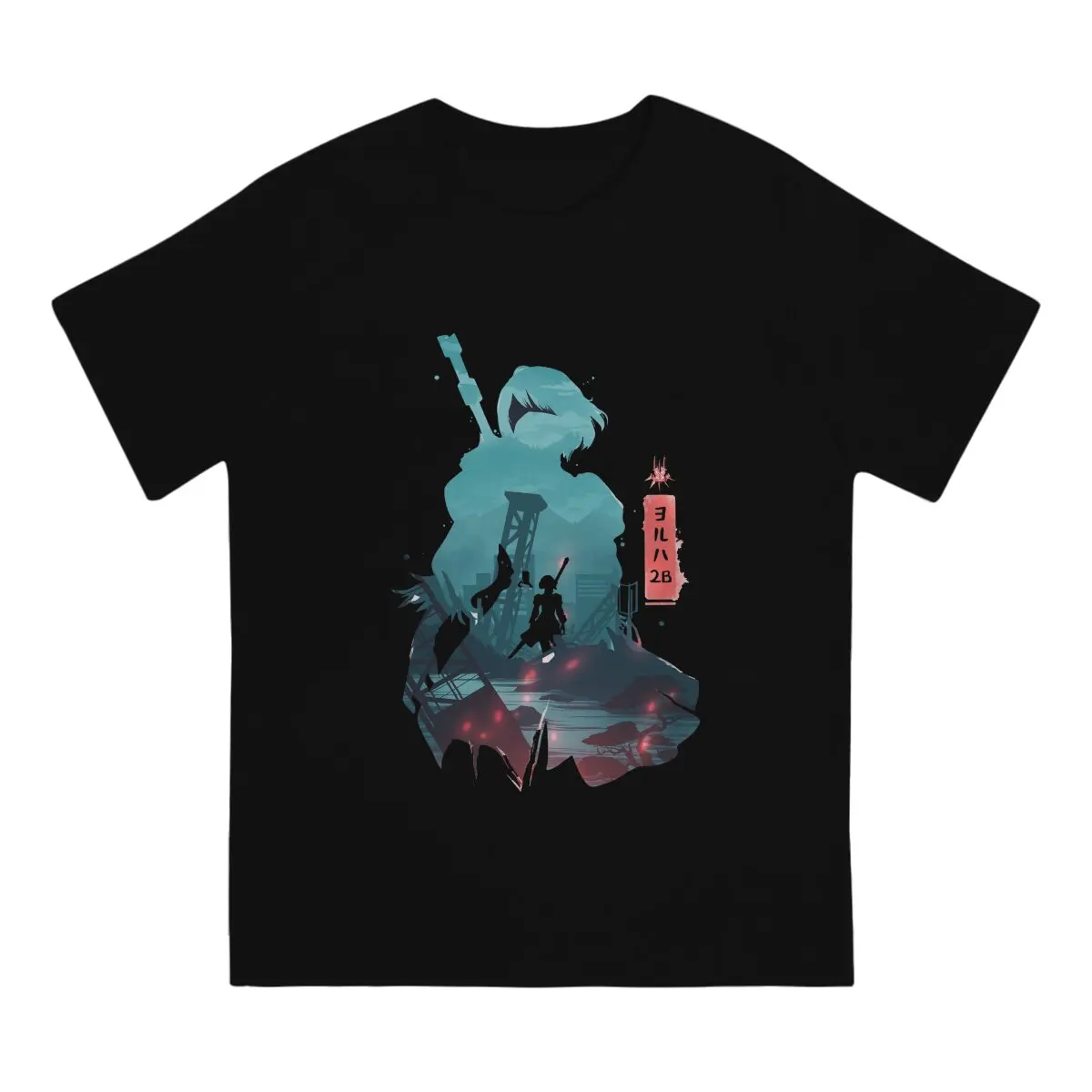 NieR Automata 2B Minimalistic Portrait T Shirt Grunge Men Tees Summer Clothing Polyester O-Neck TShirt