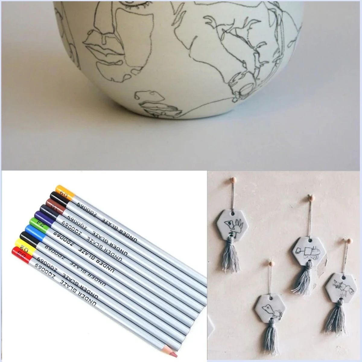 17.4cm Ceramic art under-glaze color pencil DIY painting color painting element tool hand-painted glaze powder pen