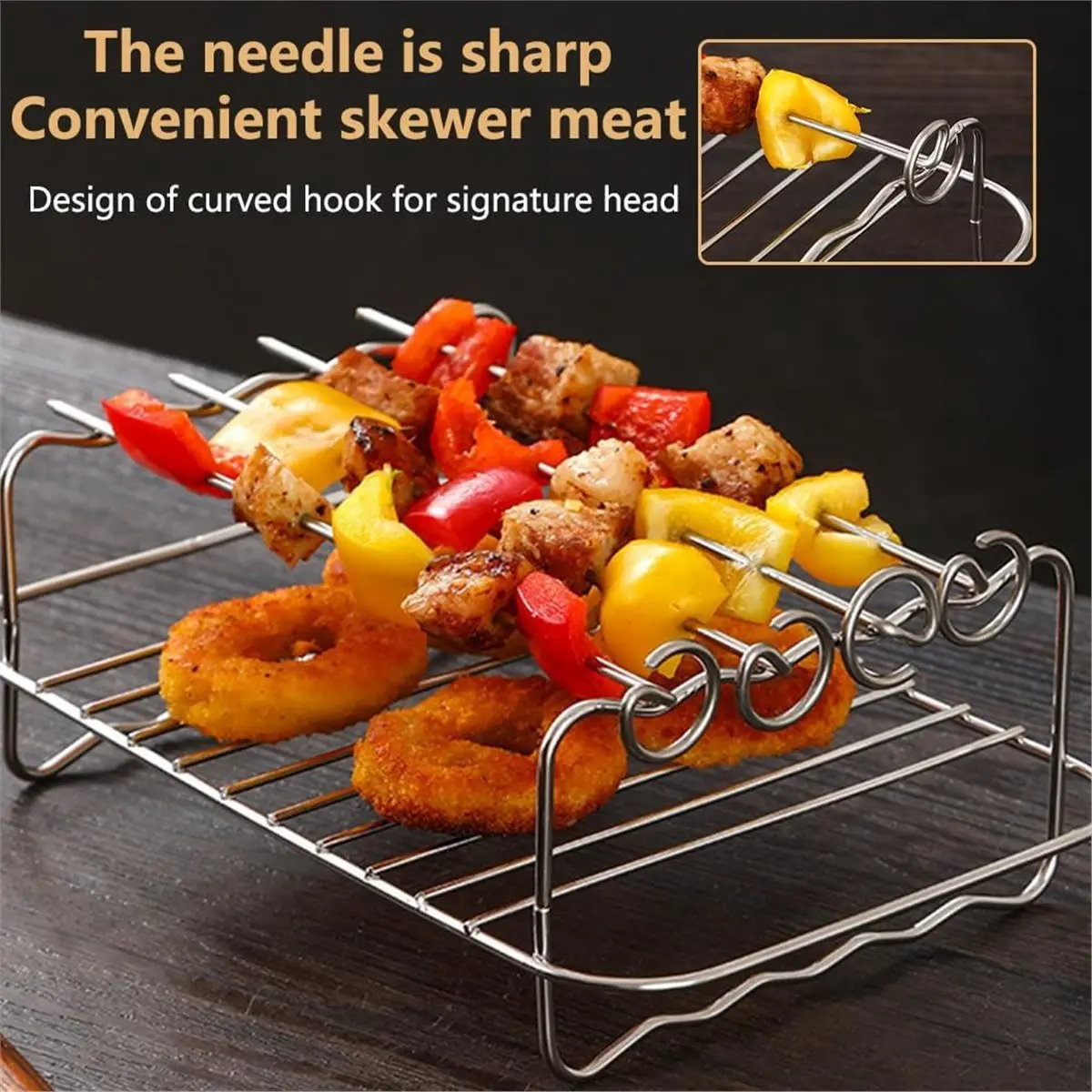 INABEZ Hot Air Fryer Accessories Air Fryer Rack Airfryer Accessories for Ninja Double Chamber Airfryer