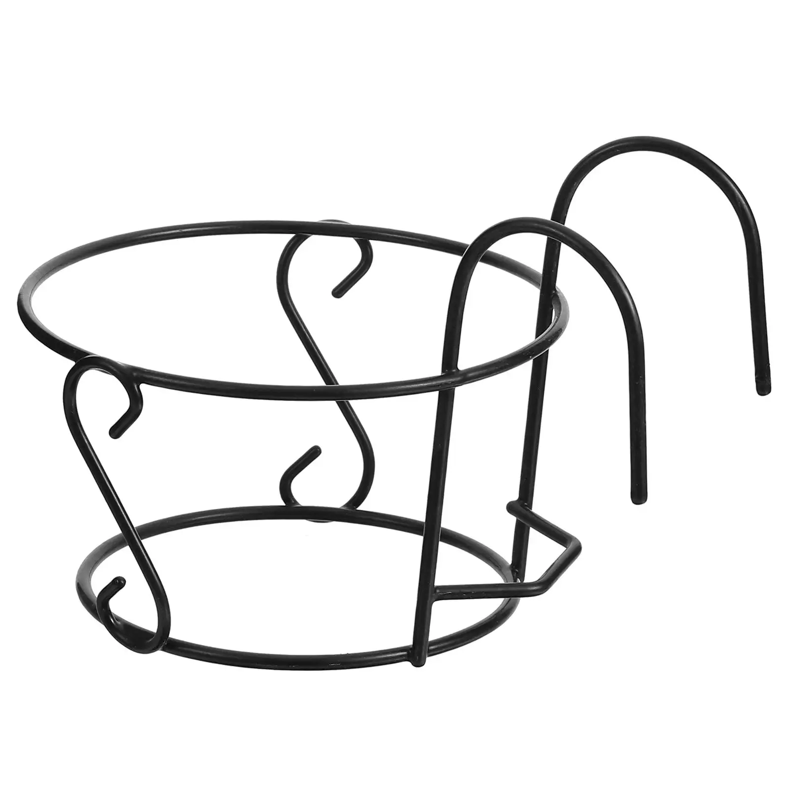 

Balcony Hanging Flower Rack Railing Pot Basket Stand Planter Deck Flowers Outdoor Wall Pots Medium Size Suitable