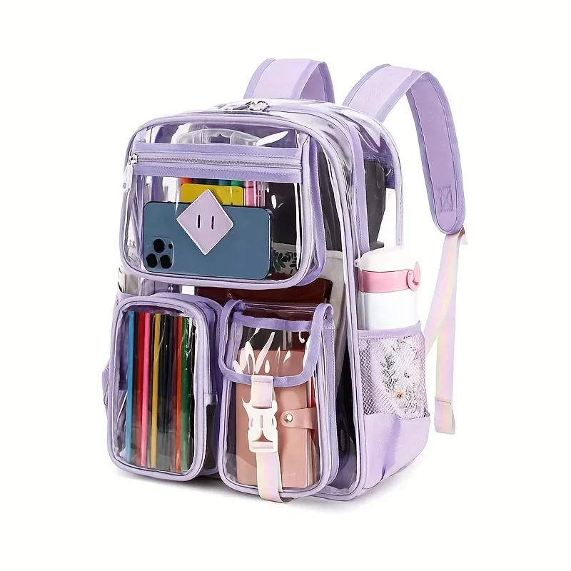 Custom Bag Wash Bag, Makeup Storage Bag, Commuter Computer Bag, Transparent Schoolbag, Durable PVC Transparent Backpack, Multi-C