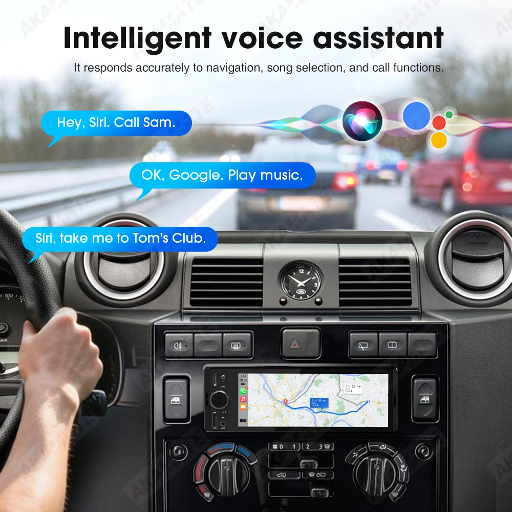 6.5 بوصة راديو السيارة السلكية Carplay أندرويد السيارات ميرورلينك AUX EQ بلوتوث IPS HD USB نوع-C شحن مشغل وسائط متعددة 1Din #5