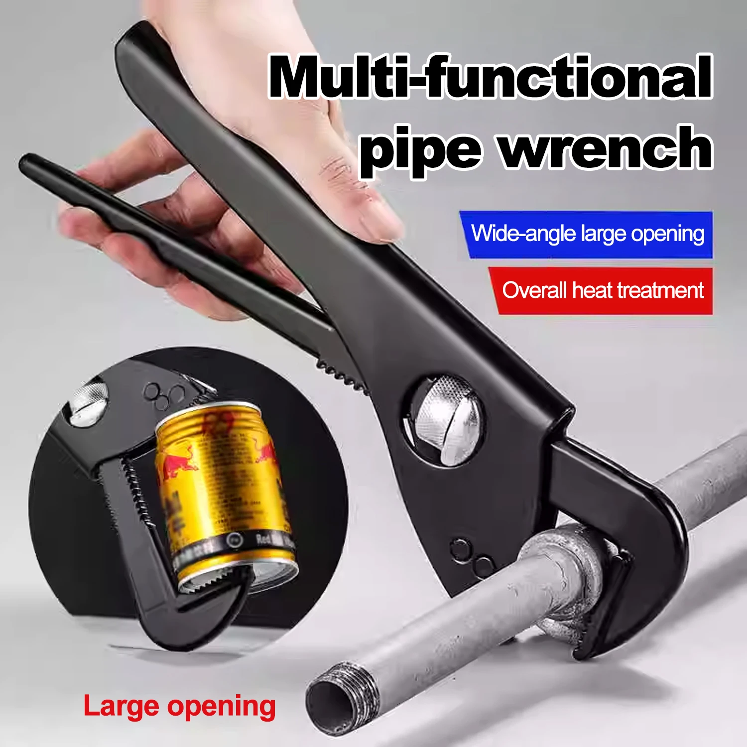 مفتاح ربط وكماشة أنابيب قابلة للتعديل شديدة التحمل 7/10.5 بوصة - صلابة عالية، عزم دوران قوي، قبضة زاوية واسعة، فولاذ كربوني