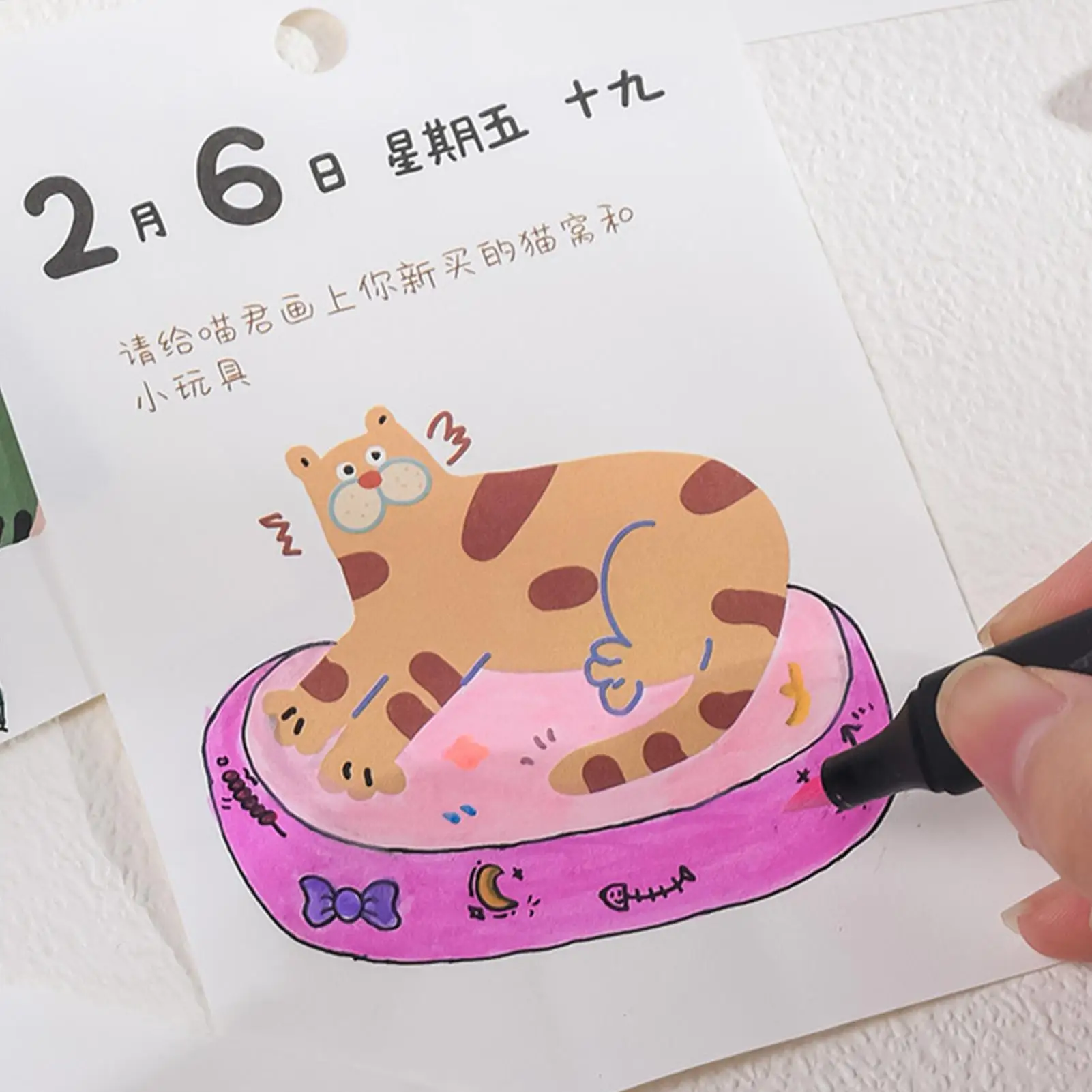 

Coloring Desk Calendar 2026 Desktop Planner Ornament DIY Paper Calendar For Home Office Dorm Bedroom Living Room School Nursery