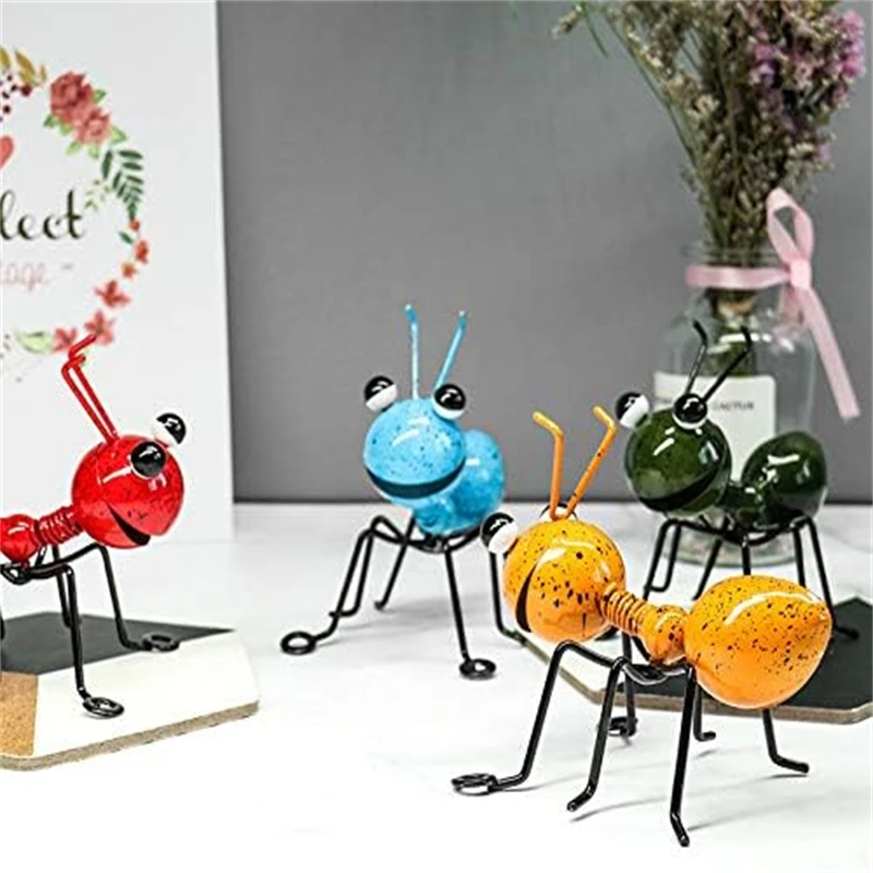 Metal Yard Art Garden Decorative Cute Ant Outdoor Wall Sculptures Fence Lawn Bedroom Living Room Hanging Wall 3D Sculpture Ants