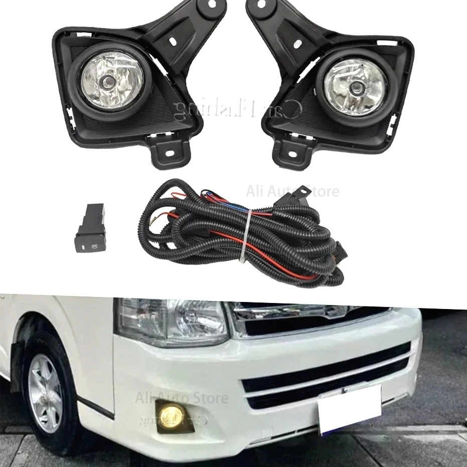 

Car LED Fog Lights Front Bumper Fog Lamp For Toyota Hiace 2011 2012 2013 Harness Wiring Cover Grille Halogen