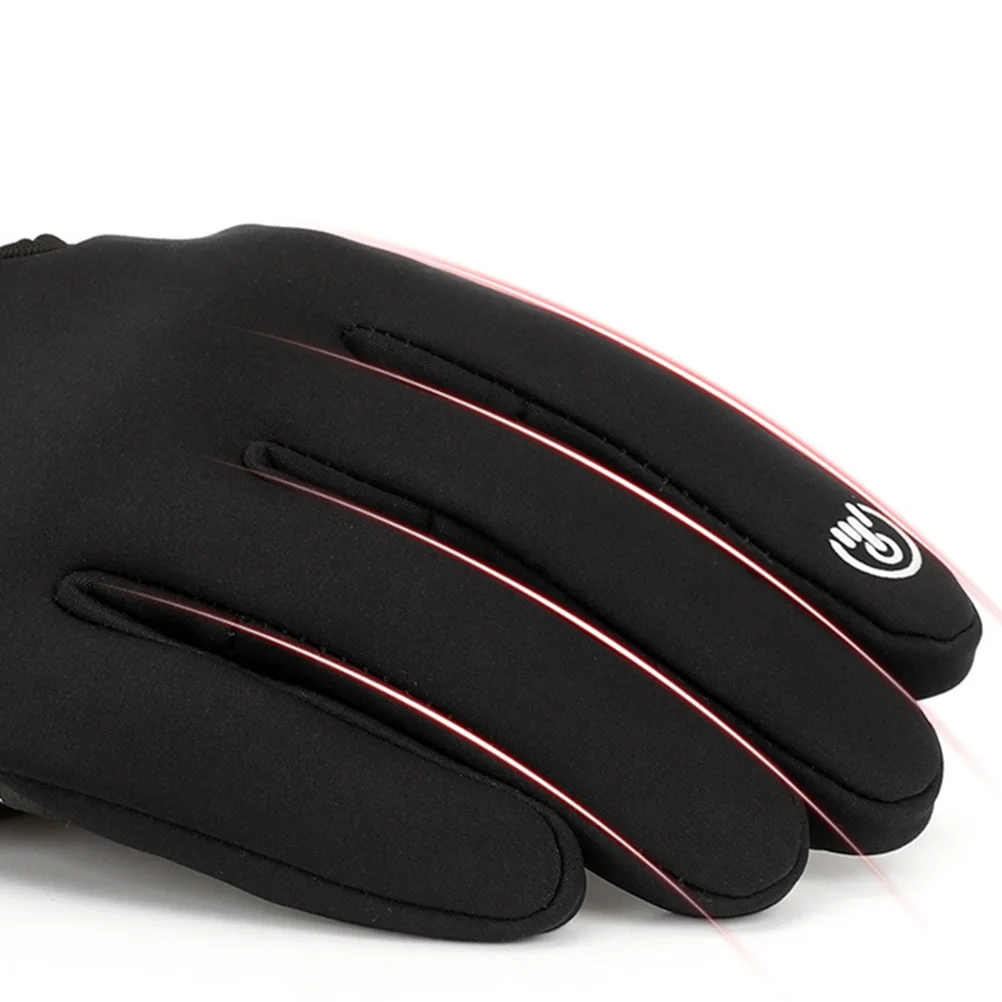 

Black Xxl Waterproof Touch Screen Winter Gloves Fluff Material Warm Sweat-Absorbent Rain-Resistant for Cycling Running