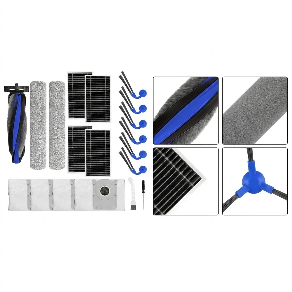 Cleaner Auto Cleaner Maintenance Robot Vacuum Accessories Wear-resistant Nylon Bristles Activated Carbon Filter