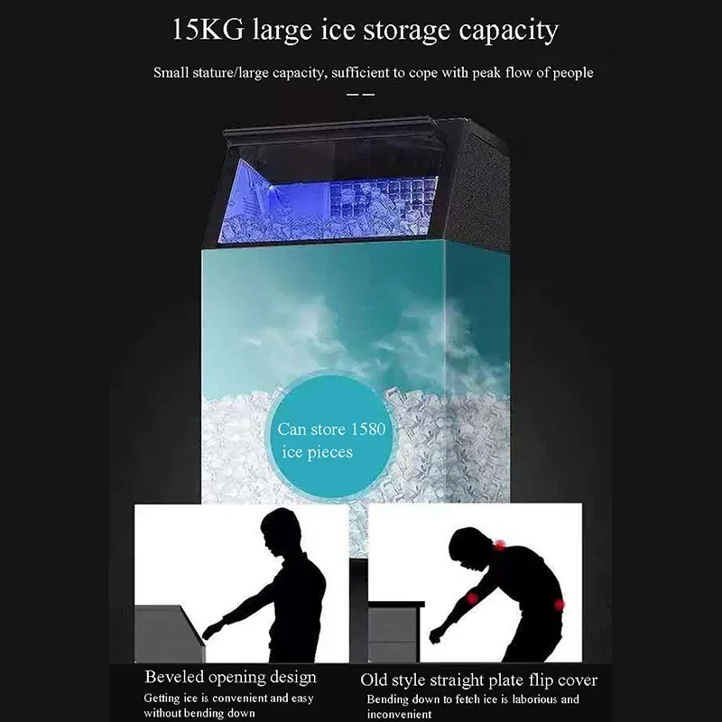 Ice Makers,Commercial Ice Maker Machine,100LBS/24H,LCD Panel,Blue Light & Stainless Steel Scoop,Ice Makers