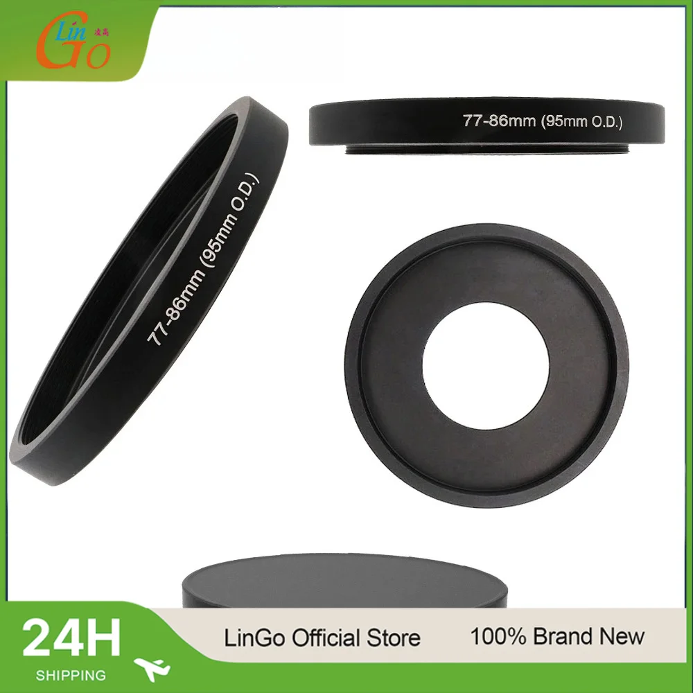 LinGo Matte Box Filter Adapter Step Up Front Ring 60/72/77/82/86mm-86mm For Matte Adapter Step Up Ring