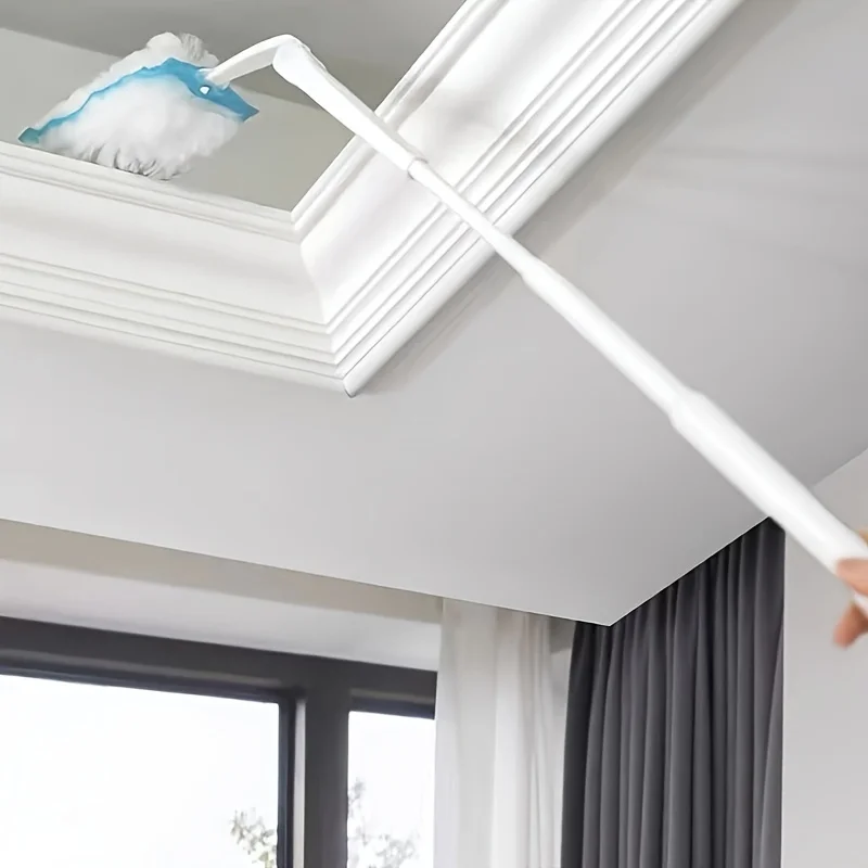 Scalable Ceiling Fan Duster Long Handle Dust Removal Brush For Ceiling Walls Top Cleaning Washable Household Clean Tools