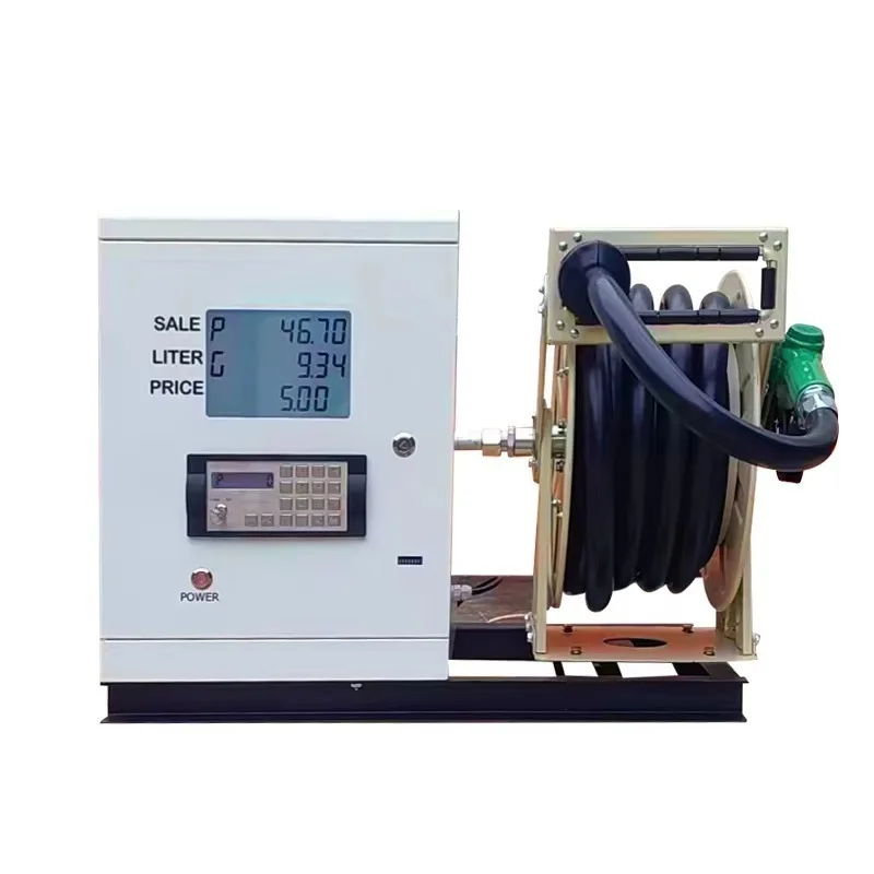 

Portable 12V 24V 220V Fuel Transfer Pump with 10-20 Meter Retractable Hose and Receipt Printe r for Truck Fleet Refueling