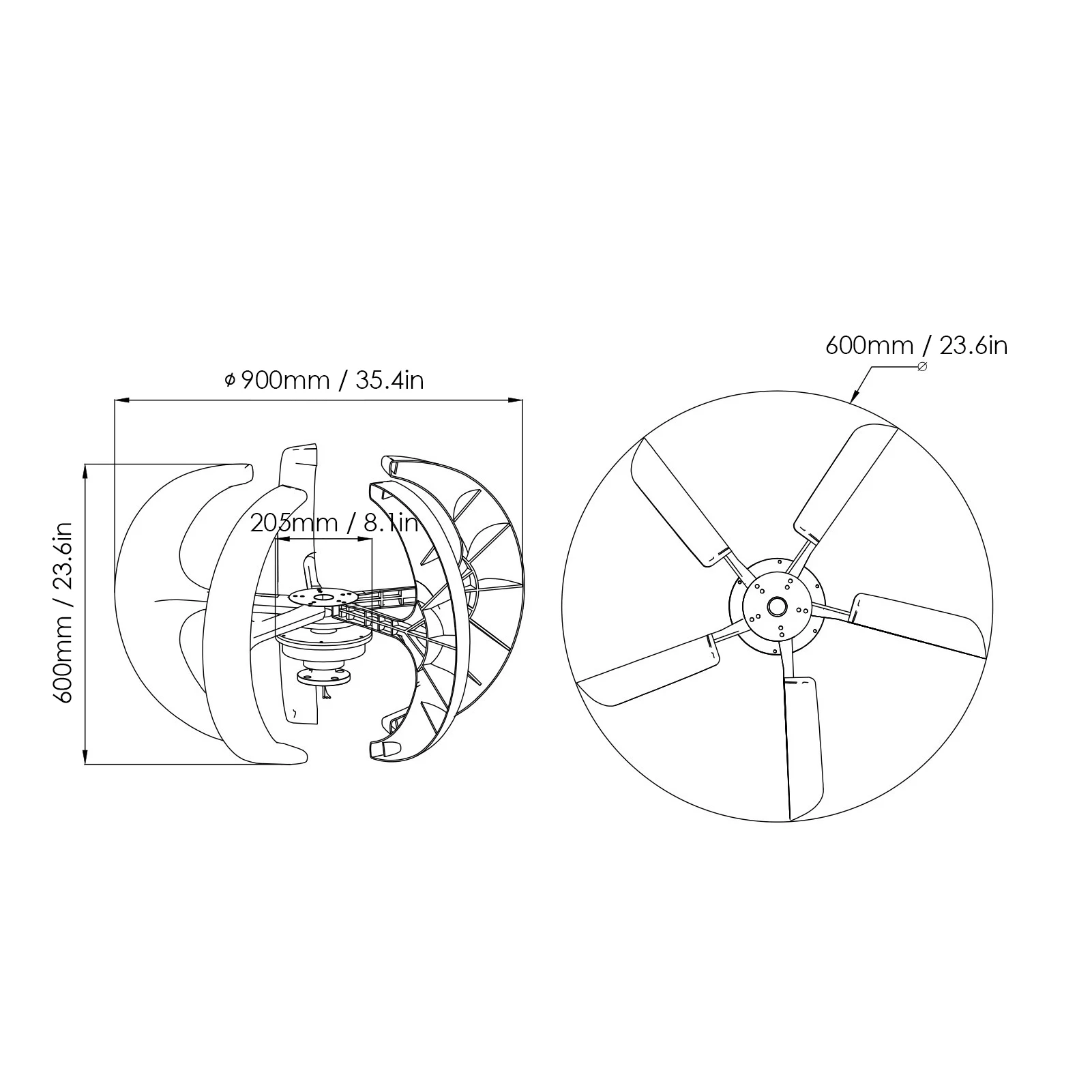 12 V 1200 W Windgenerator mit Ladegerät-Controller, 5 Flügel, Minitype-Laterne, Windturbinengenerator-Set, klare Energie, Windmühle für – Detail 13