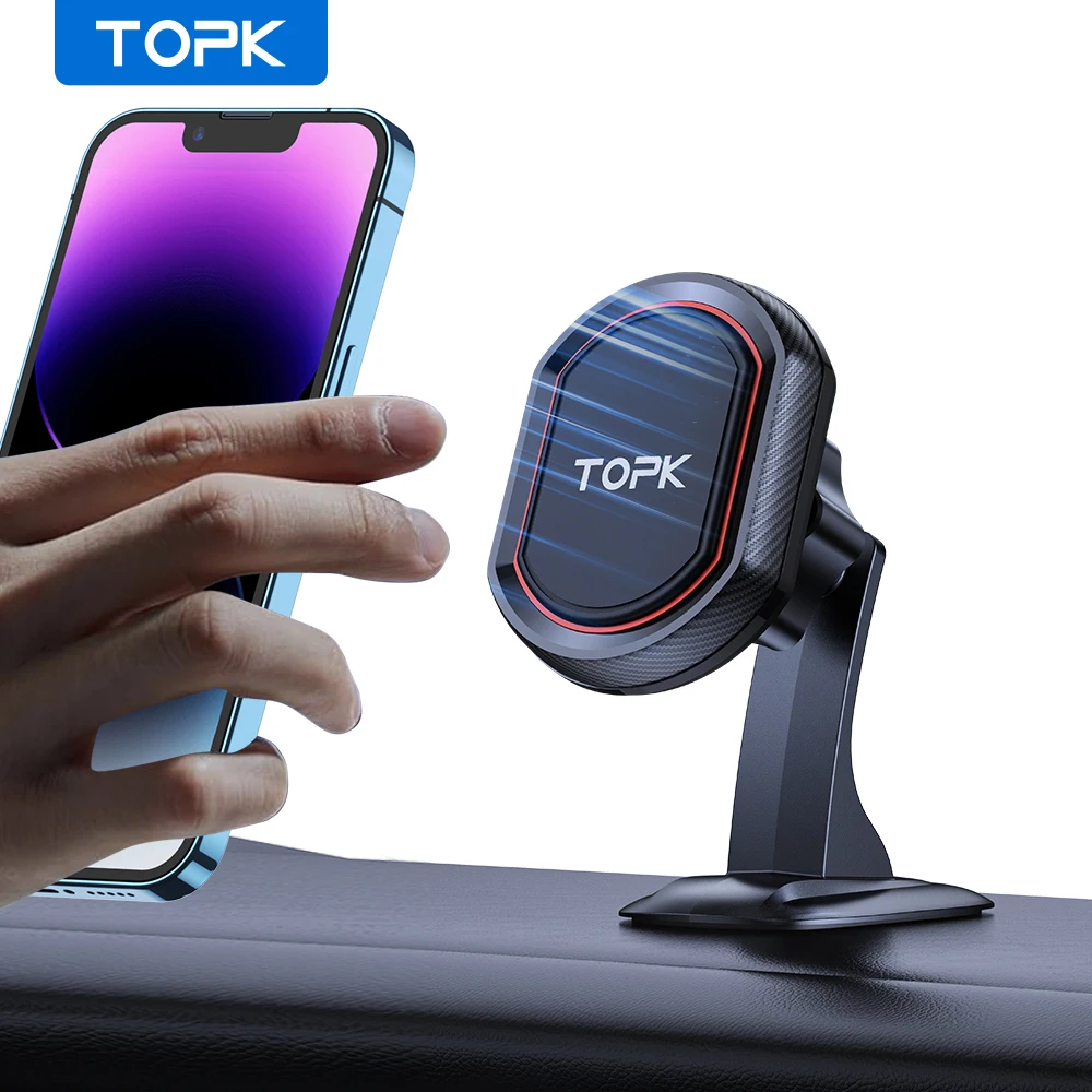 

Магнитный автомобильный держатель для телефона TOPK, устойчивый к высоким и низким температурам, магнитный автомобильный держатель для телефона на приборную панель