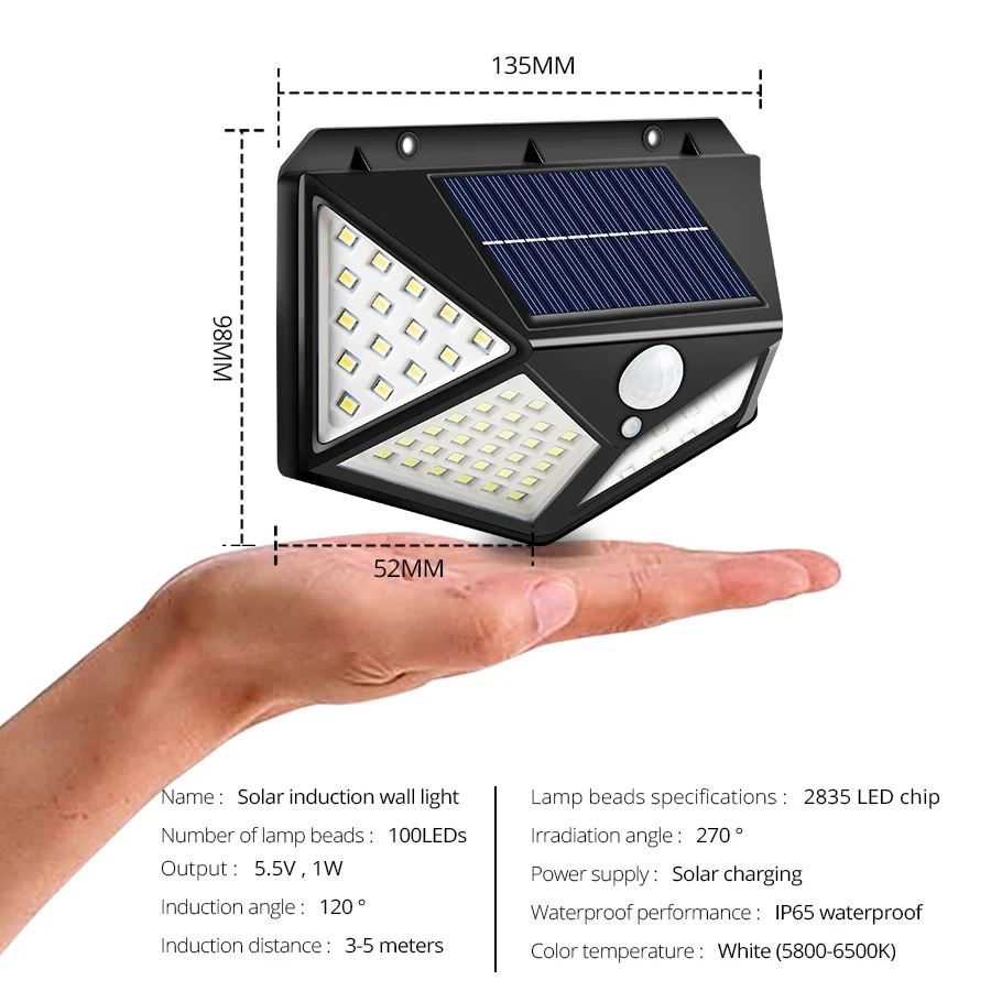 Lampy solarne LED Zewnętrzna wodoodporna zewnętrzna lampa słoneczna Czujnik ruchu Lampy ogrodowe Energia słoneczna Światło słoneczne Podwórko Wall