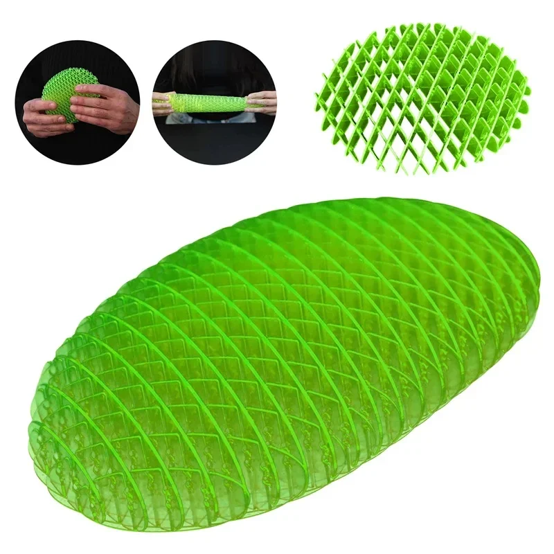 12cm Green Worm Big Fidget Toy Stress Relief Toys Morphing Worm Six Sided Pressing Stress Relief Squishy Worms