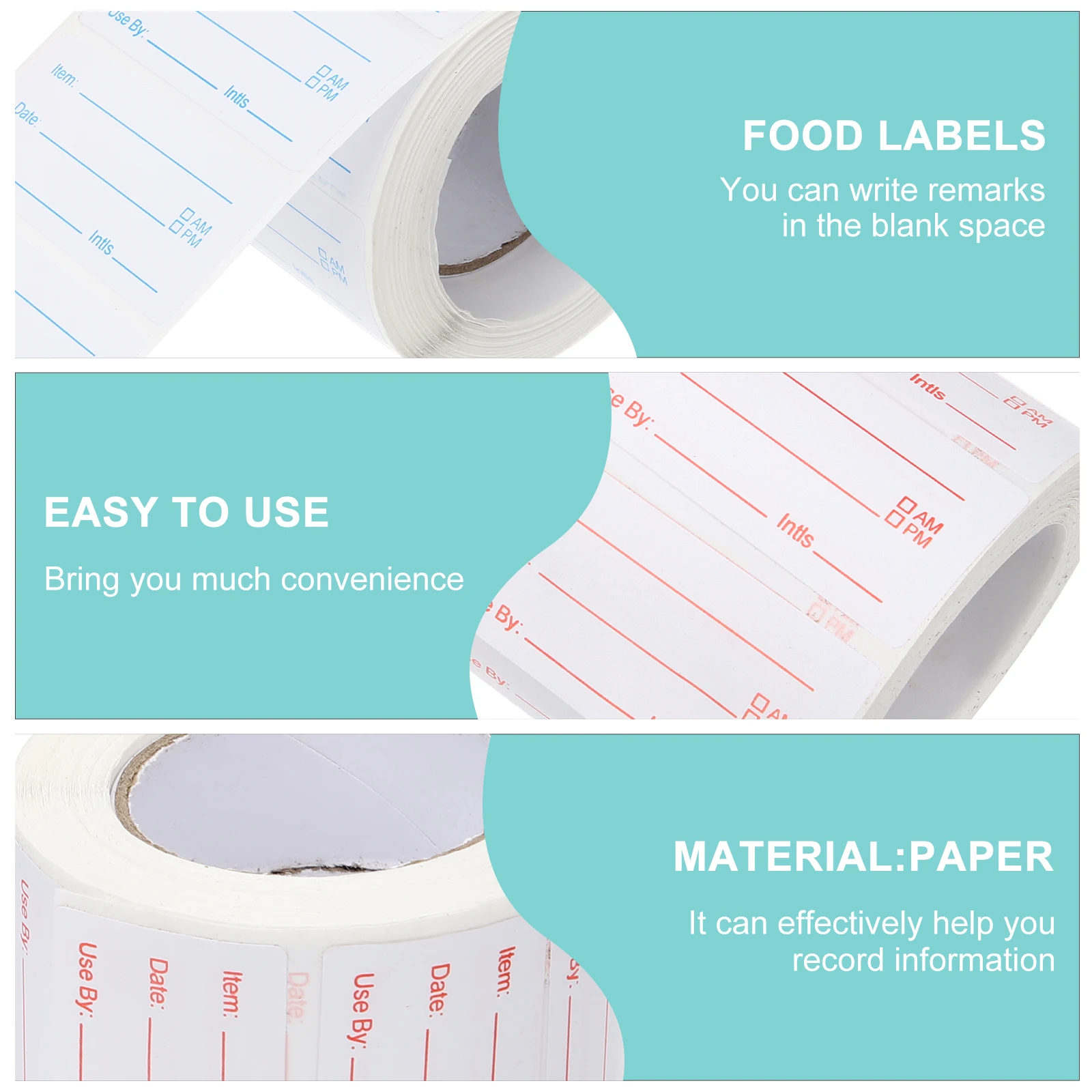 

2 Rolls Food Storage Label Stickers Kitchen Container Freezer Bottle Labels Removable Self Adhesive Date Marking For Glass Jars
