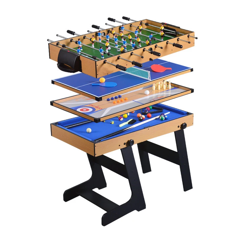 

Wholesale 4FT 4-in-1 Mini Game Table, Foldable Legs, Pool & Foosball for Kids