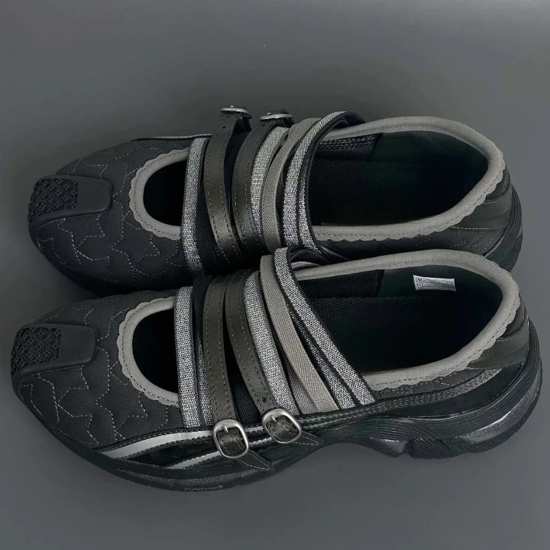 Lady Mary Jane Dad Shoes Y2k Trendy and Fashionable Hollowed-Out Thick-Soled Casual Single Shoes with Straps Ballet Sports Shoes