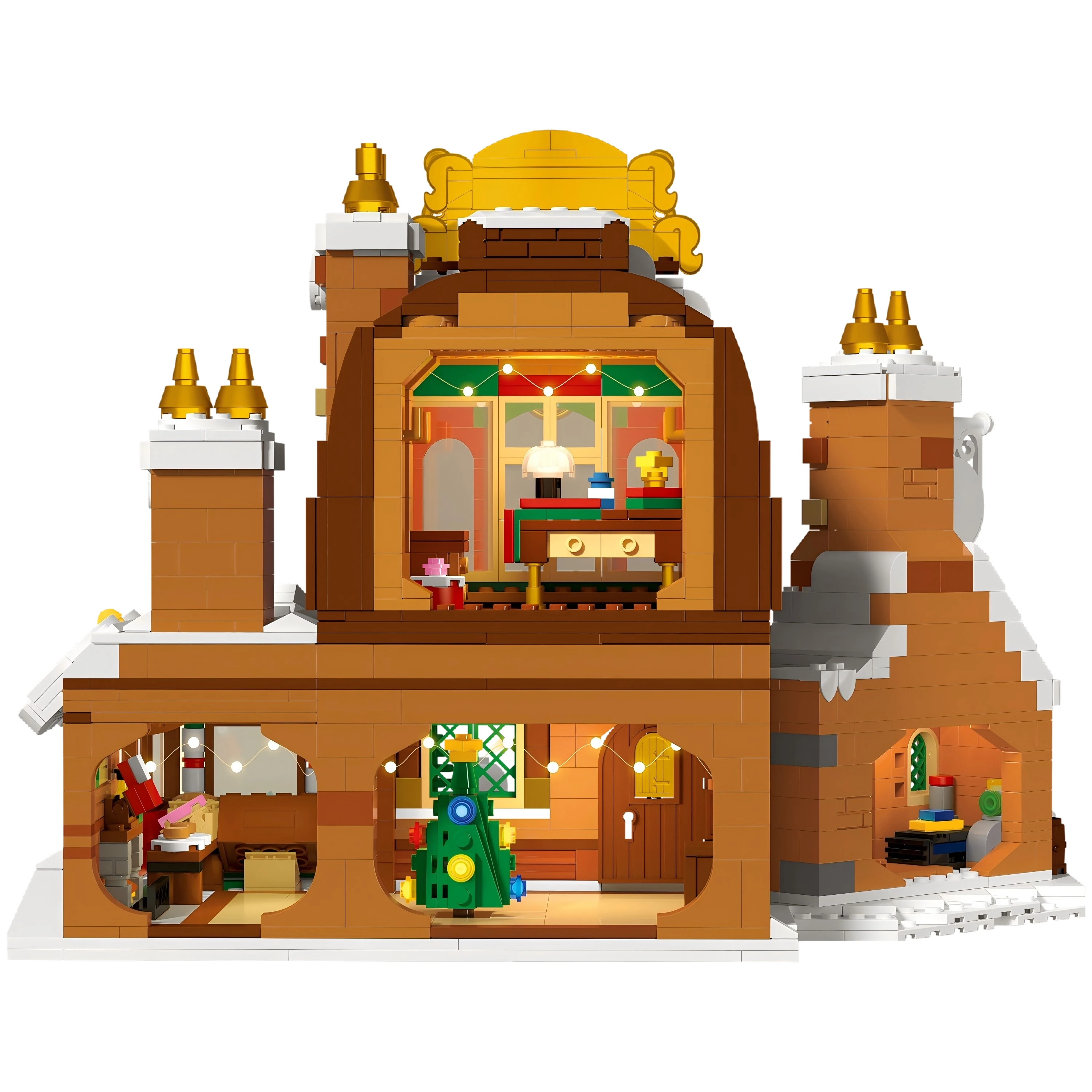 1481PCS Christmas House Building Blocks Set, Children's DIY Gingerbread Model Assembly Toy Holiday Gift, Christmas Decorations