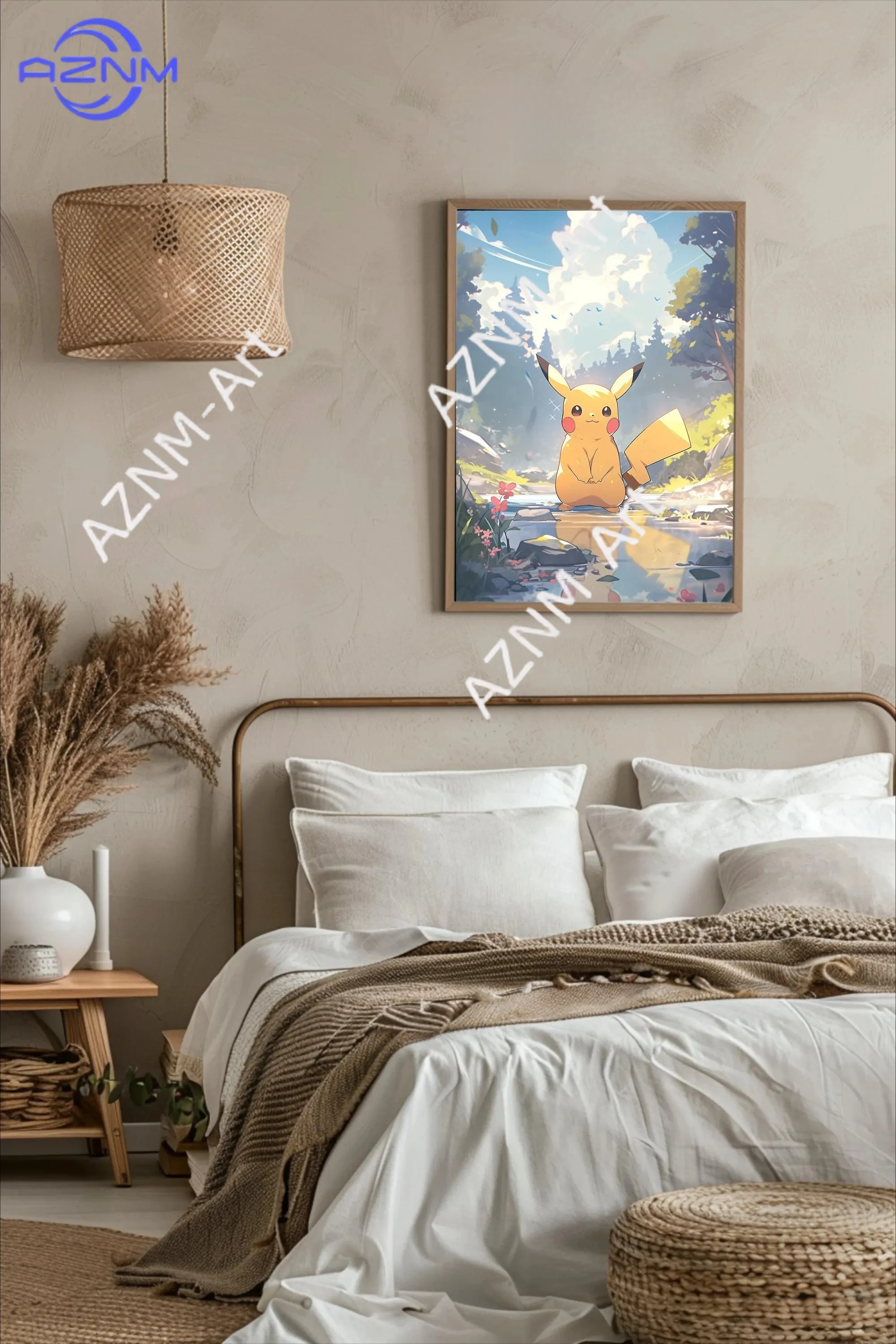 1PC Pikachu in a River and Nat - Home Decor Japanese review and price