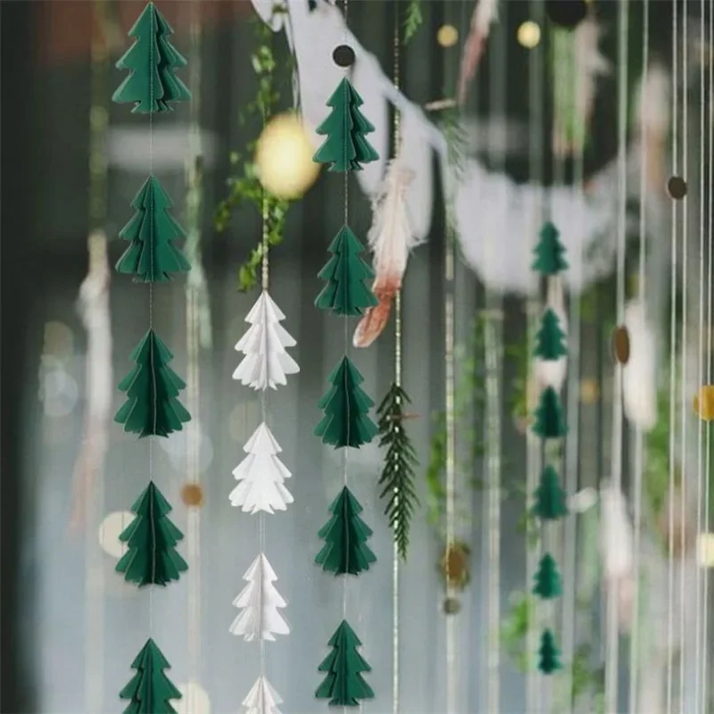 

Christmas Decorations 3D Three-dimensional Mini Hanging Flags Christmas Tree Decoration Indoor Scene Window Party Hangings