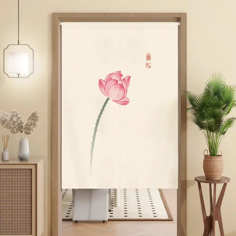 VIKAMA Gourd Fortune Noren Door Curtain Chinese Lucky Pattern Hanging Curtain Tea Room Door Partition Oriental Zen Home Decor