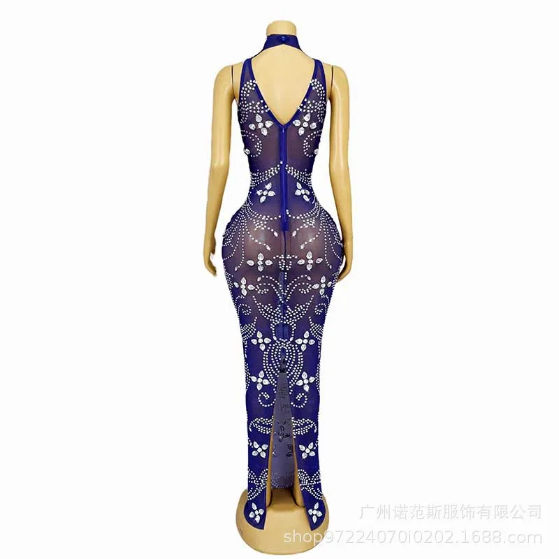 Sexy Perspective Vest Waist Evening Dress Dance Performance Singer Singing Clothes Miss Universe Pageant Clothes Evening Dresses