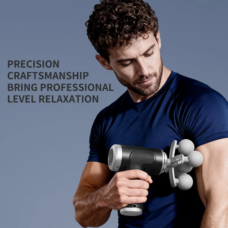 5 Heads Fascia Gun Deep Tissue Massage Muscle Relaxation Body Massager 9 Replaceable Heads Electric Shock Therapy Shoulder Neck
