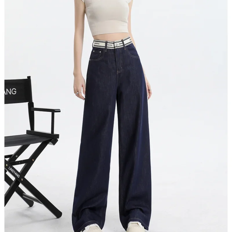 

Korean Fashion Baggy Wide Leg Jeans Women Vintage High Waist Loose Straight Denim Pants Casual Classic Solid Streetwear Vaqueros