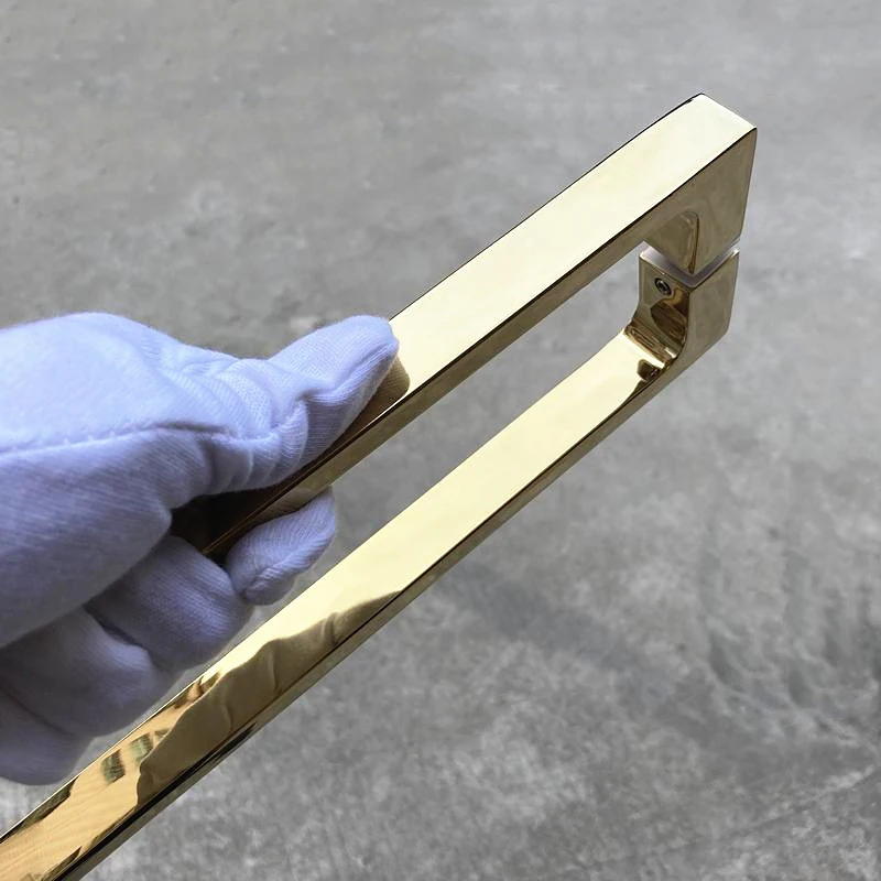 304 الفولاذ المقاوم للصدأ التيتانيوم الذهب أبواب الحمامات مقابض للتسوق مول مكتب بناء زجاج الباب دفع مقابض سحب ل 6 ~ 12 مللي متر