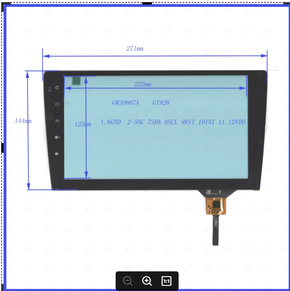 

ZhiYuSun Freeshipping GMJ0867A 271*144mm Capacitive screen GT928