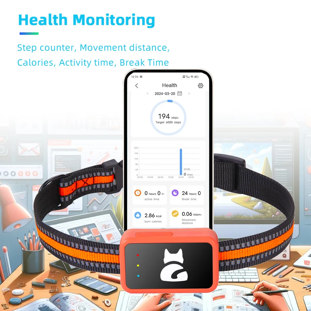 4G GPS Pet Tracker Collar - Real-Time Tracking, Virtual Electronic Fence, App Based Wireless Dog Fence for Dogs & Cats