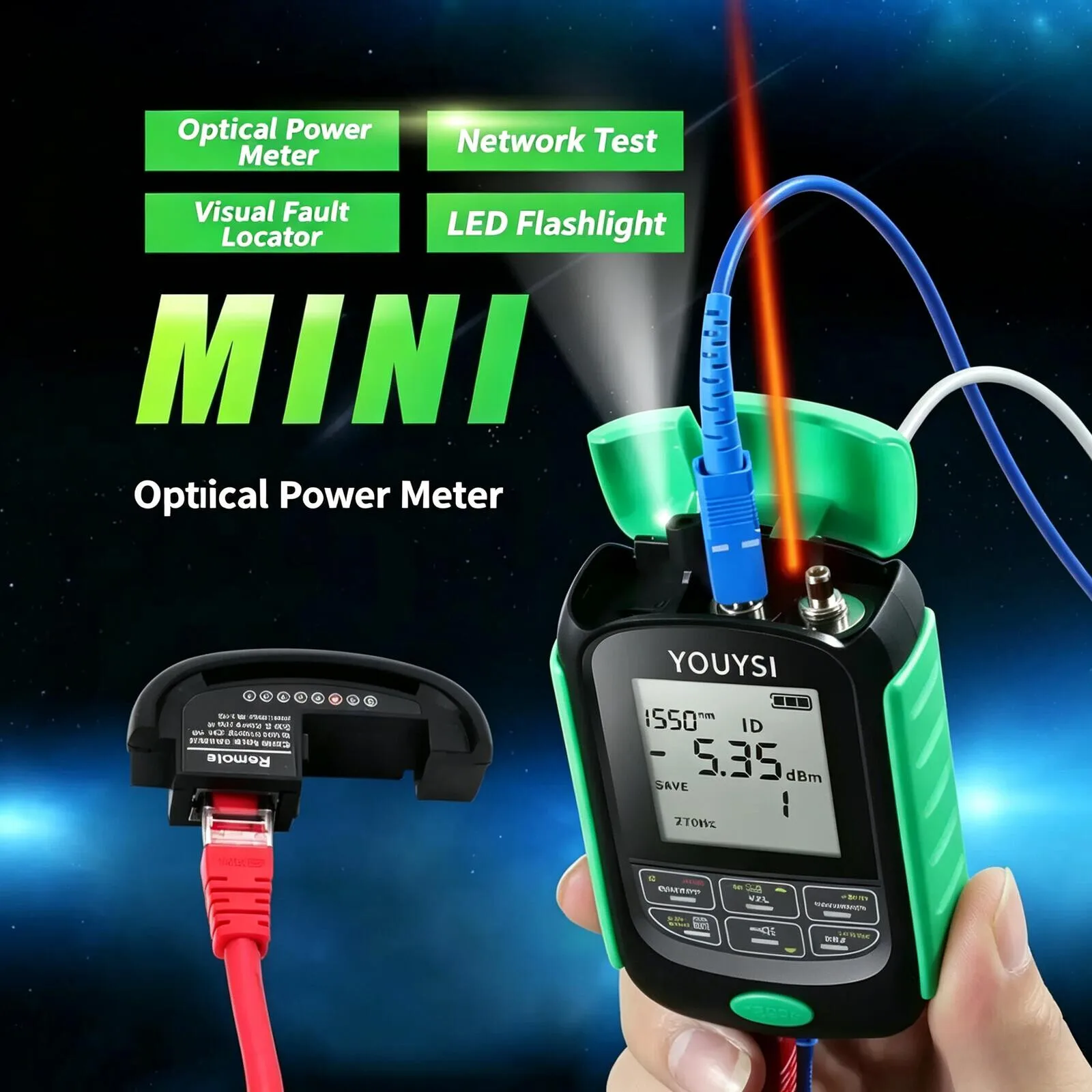 Optical Power Meter Red Light Integrated Device Four-in-One Red Optical Fiber Pen mini Rechargeable Power Meter