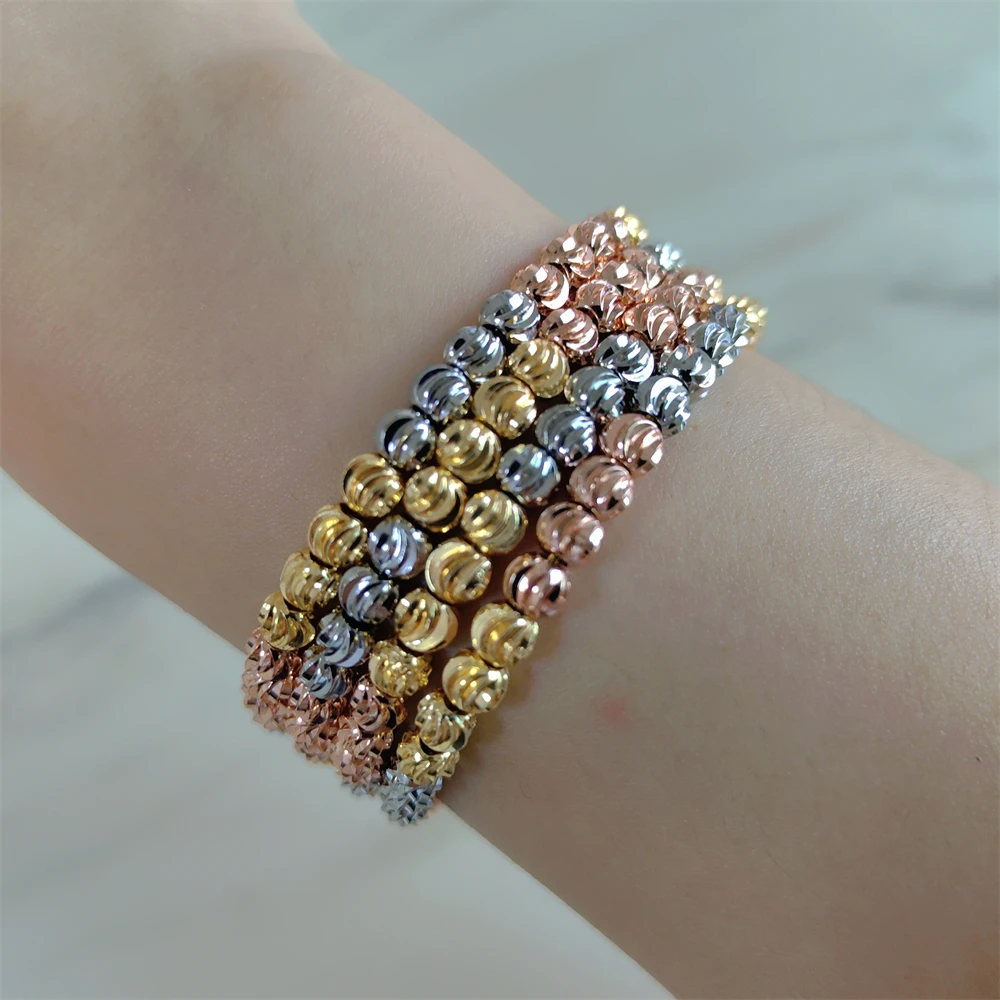 ESALE 4PCS/SET Bracelets Trendy Gold Plated Colorful Beads Bangles Fashion Beaded Bracelets Women Jewelry Accessories Gift ZB003