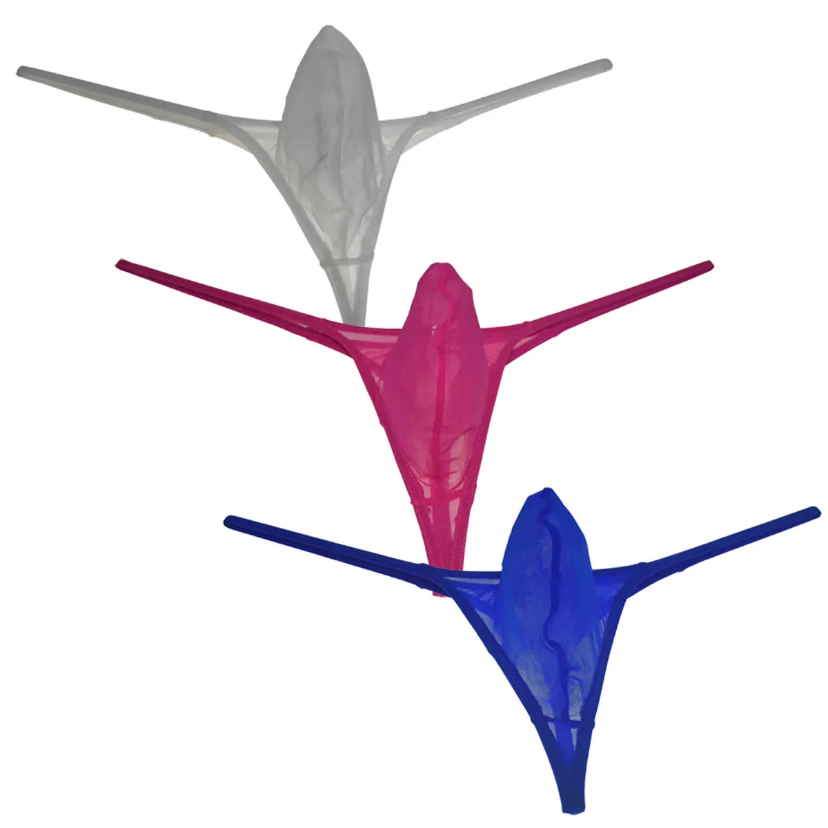 3PACK Sheer Mesh Thong Men's Underwear Breathable Bulge Pouch Male G-String Bikini Briefs T-Back Tangas Comfy Beach Stunbathing