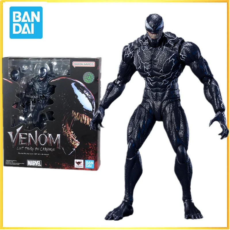 

In stock Bandai Original Marvel Universe Anime Figure SHF Venom 2 Action Figure Toys for Kids Gift Collectible Model