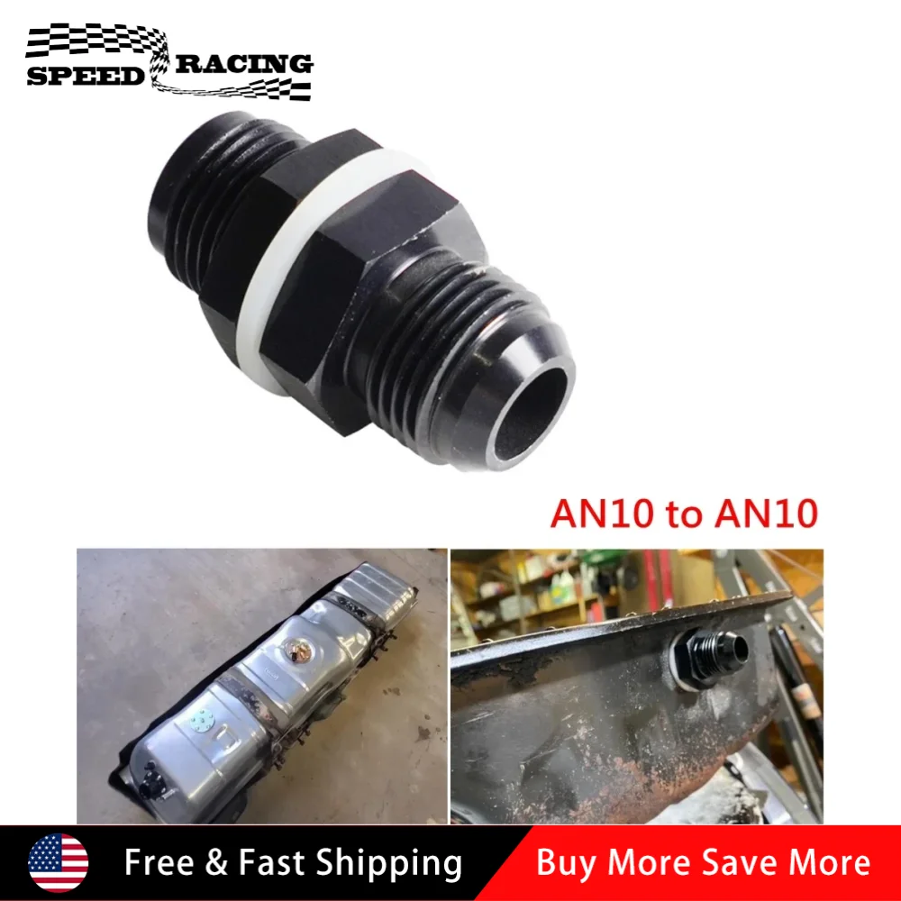 العالمي 2 قطعة ذكر AN10 إلى AN10 خلية الوقود الحاجز المناسب محول مع غسالة الألومنيوم اكسسوارات السيارات الأسود TF-1029