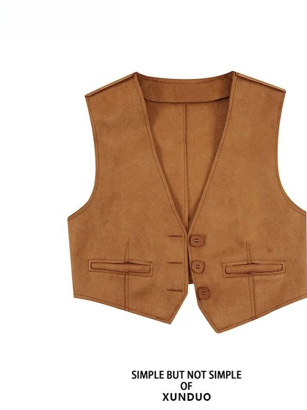 

Ретро-жилет с цветочным узором и вышивкой, женский, на раннюю осень 2025 года, новая многослойная верхняя одежда, топ с V-образным вырезом на одной пуговице