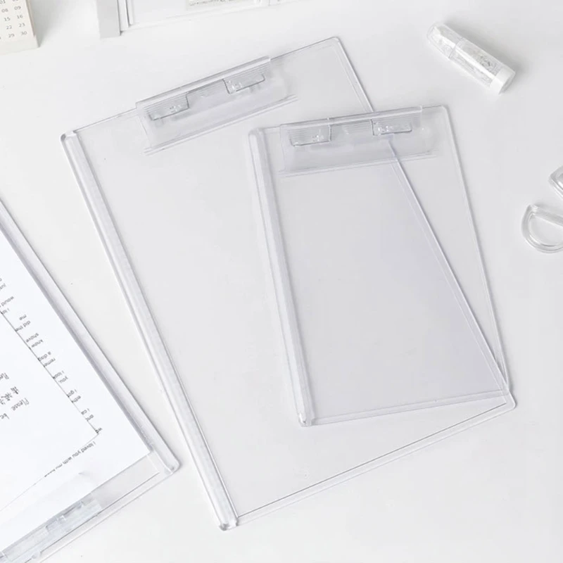 A4 A5 Clipboard Acrylic Transparent Clipboard Clear Clip Board Paper Holder Writing Board with Low Profile Clip