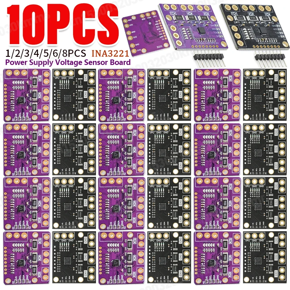 1-10PCS INA3221 Power Monitoring Control Sensor Module I2C SMBUS-Compatible Triple-Channel Module Replace with Pins Replace