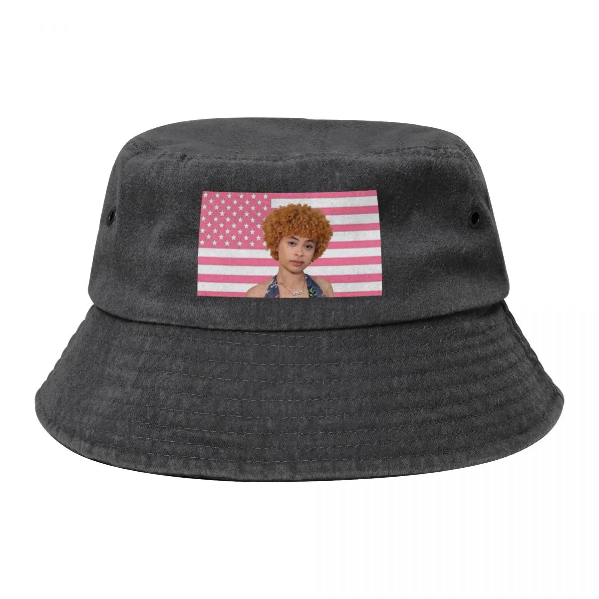 Ice Spice Flag Bucket Hat fashionable Military Cap Man cute Men's Women's