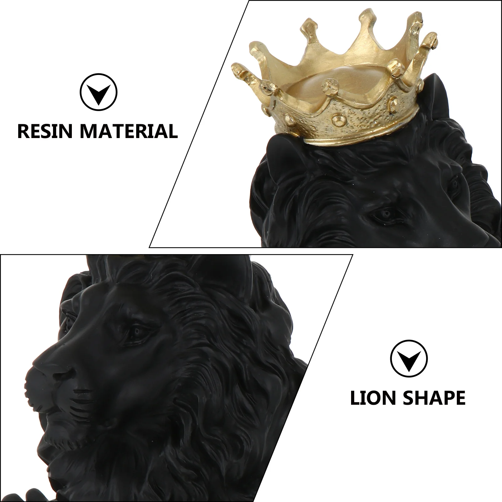 

1Pcs Crown Lion Shape Resin Decorative Ornament Creative Desktop Lion Ornament Home Decoration Resin Craft Tabletop Adornment