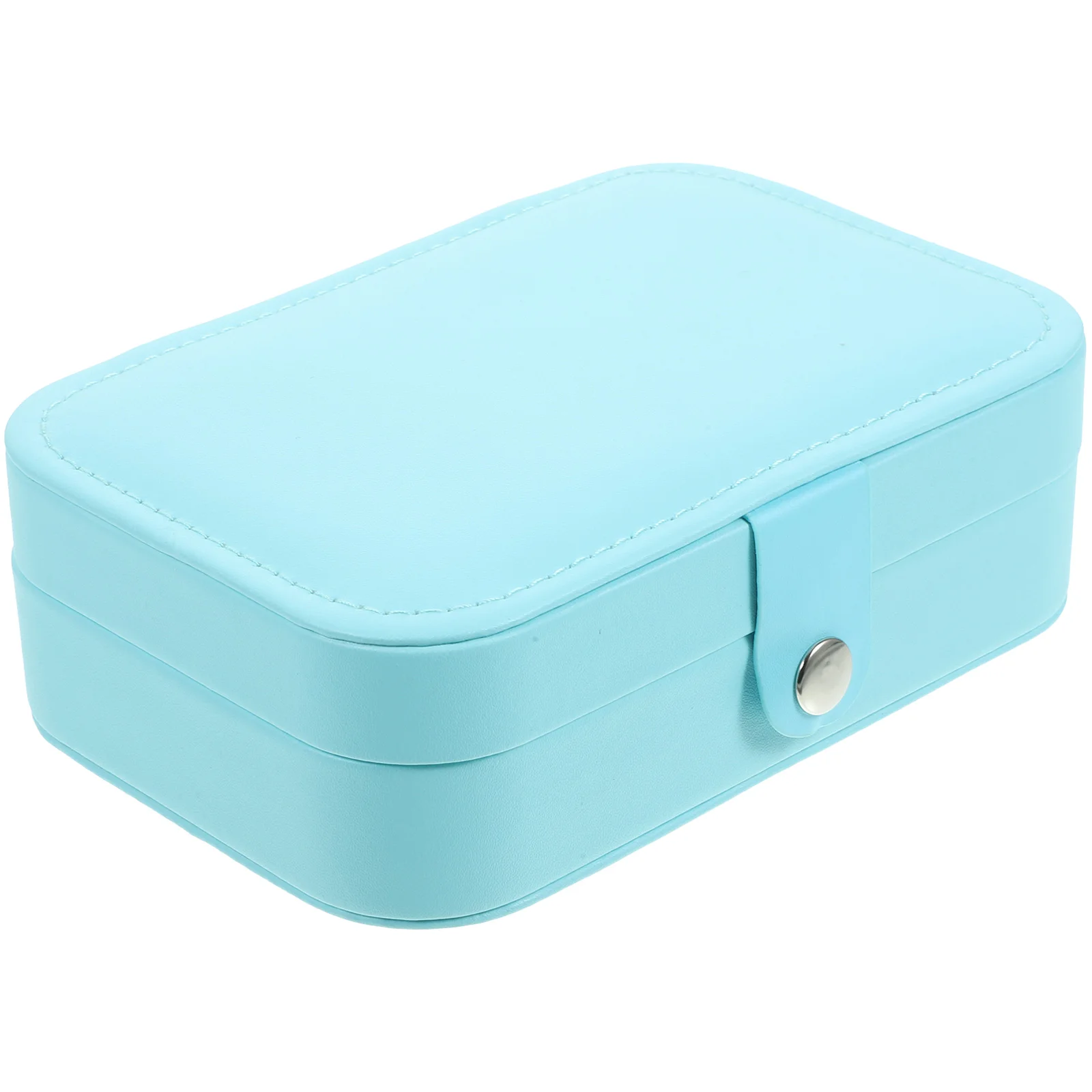 

Travel Jewelry Sky-blue Pu Portable Organizer Cases for Women Mirror Women Jewelry Box Storage Container Home Use